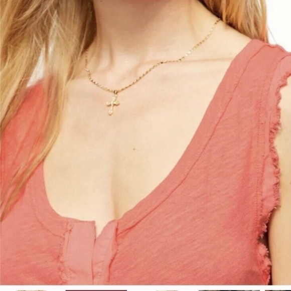 Free People Orange Vacay Linen Blend Tank Top - Picture 2 of 11